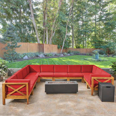 10 - Person Modular Patio Conversation Set with Cushions