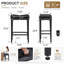 Ensemble de 2 tabourets de bar sans dossier, hauteur comptoir 65 cm, siège rembourré en cuir de 10 cm et clous décoratifs en laiton, noir