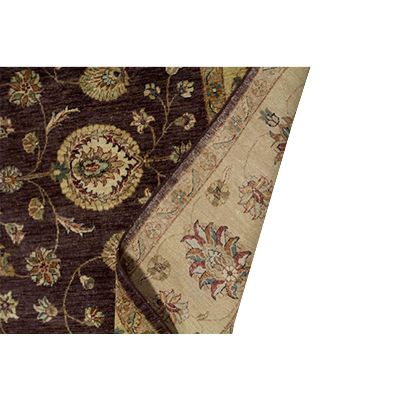 Tapis brun / jaune de haute qualité noué à la main Cornwall