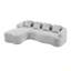 Canapé modulaire en L à compression complète avec méridienne incurvée, canapé modulaire en chenille, haute densité pour le salon en appartement-758339909