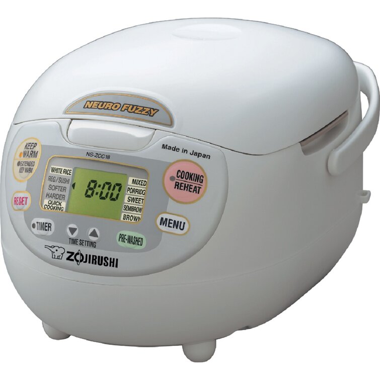 Zojirushi Neuro Fuzzy Rice Cooker  Warmer, 10 Cup (Uncooked), Premium  White, Made in Japan  Reviews Wayfair