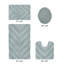 Ensemble de tapis pour salle de bain 100% coton de qualité supérieure Hugo 4 pièces avec envers antidérapant, lavable à la machine, luxueux tapis Chervon à motif super absorbant et touffeté pour la salle de bain, la douche et la baignoire-348628250-392018186
