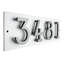 Floating Stand-Off 4-Number Horizontal Sign, White /W/ Silver Modern Font Numbers-1606331782