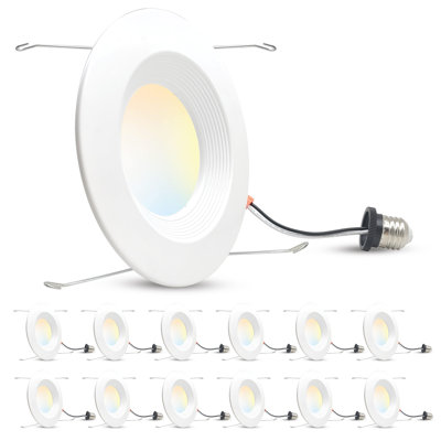 6"" Tunable CCT 2700K/3000K/3500K/4000K/5000K Remodel IC LED Retrofit Recessed Lighting Kit -  MingBright, RD6795CCTSVWH-12PKS