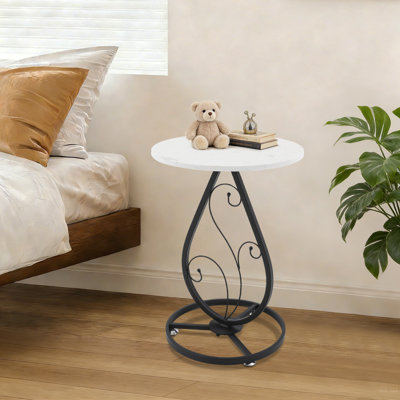 Table d'appoint ronde avec plateau de table et table de chevet décorative