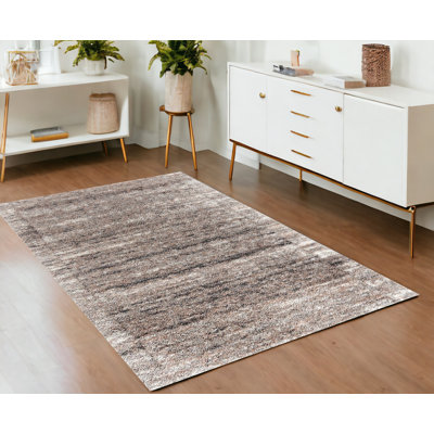 Tapis rétro ivoire et brun Mod