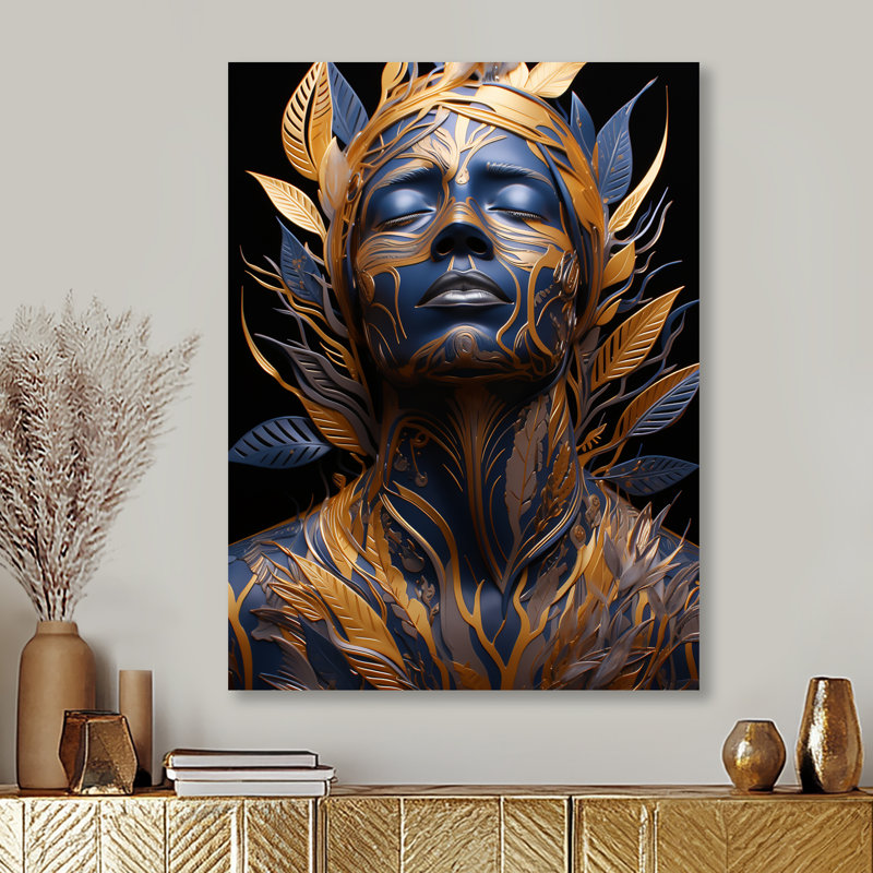«Botanical Man Portrait - Abstract Portraits», décoration murale, H 20 po x l 12 po x P 1 po, Métal métal