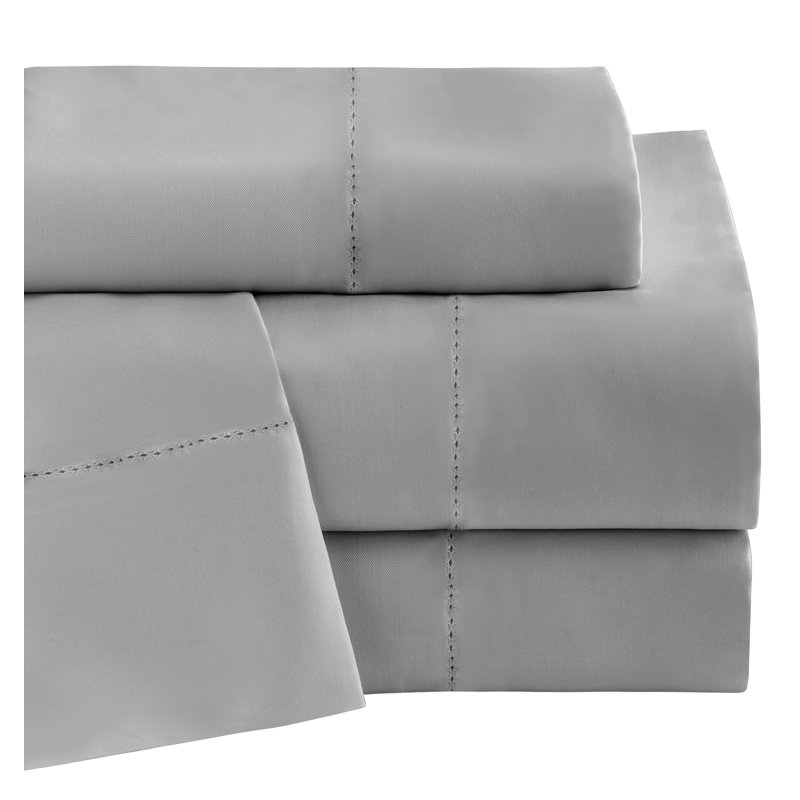 Ensemble de literie en rayonne, Perle noire, Ensemble de draps pour très grand lit avec 2 taie