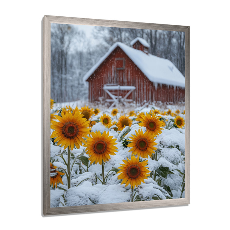 Gosser - Floral Canvas Art Print, H 32 po x l 16 po, Argent argent, Reproduction encadrée d'une seule photo