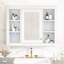 Armoire murale avec miroir de salle de bain 35 po x 27,5 po, construction, armoire fonctionnelle avec miroir, cadre, utilisation polyvalente