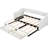 Beige, Expandable, Upholstered, Twin Xl To King Daybed, Pull - Out Drawers, Ergonomic Support For Back And Arm, Soft Fabric King, Upholstered Buttoned Drawer Surfaces, Comfortable