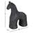 Decorative Cement Textured Horse Figurine Object for Table Decor - Sculptural Statue Accent for Office, Living Room or Home Decoration - Black-970975944-970975947