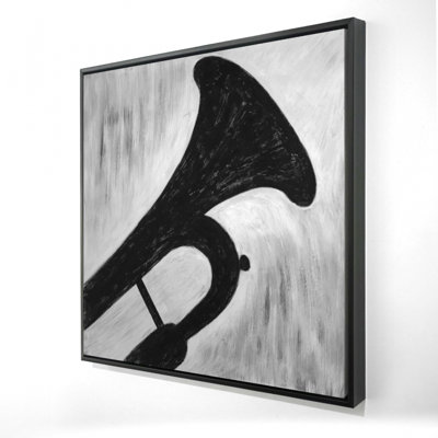 Silhouette Of A Trumpet Print On Canvas