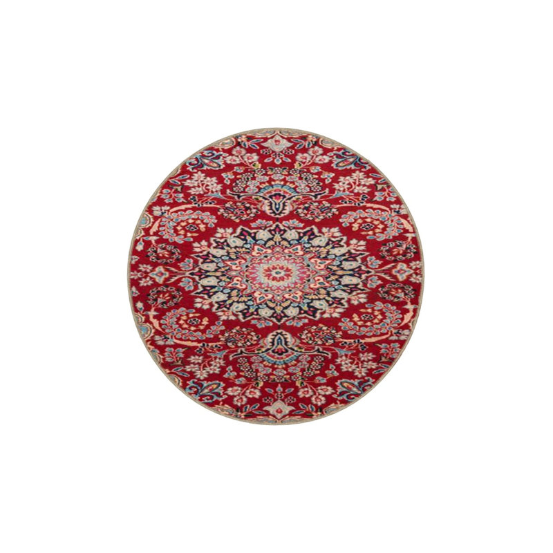 Tapis décoratif géométrique moderne à motif rouge traditionnel, Rectangle 4 pi 8 po x 6 pi 7 po
