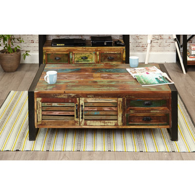Arras Solid Wood Sled Coffee Table with Storage
