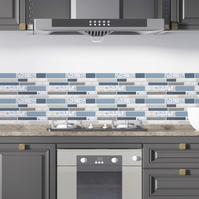 11.23'' W x 5.52'' L Aluminium Film Peel and Stick Mosaic Tile