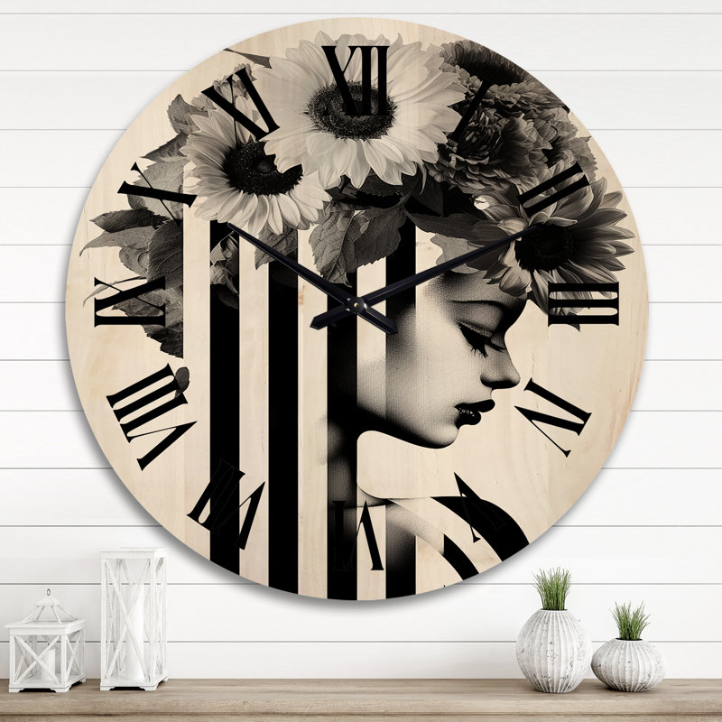 Horloge murale en bois massif Palsgrave, Très grand