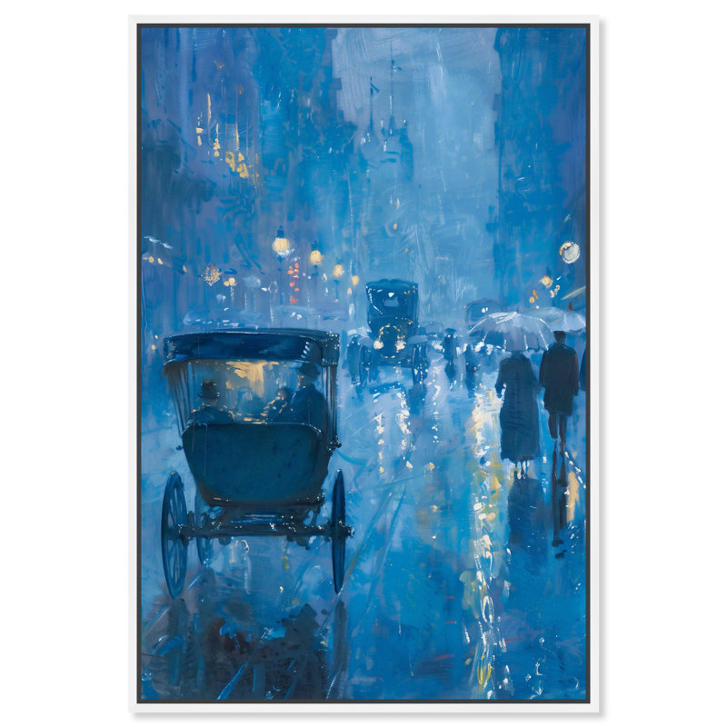 London Nights, White Framed, 46" H x 31" W