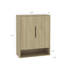 Armoire de rangement pour chaussures en bois avec portes, organisateur de vestibule de 34,6 pouces, support à chaussures en panneau de particules pour couloir et vestibule, finition bois