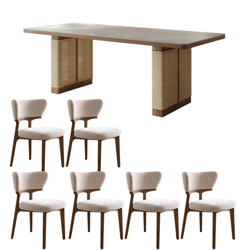 Ensemble de table de salle à manger rectangulaire simple de style rétro, H 29,5 po x L 70,9 po x l 31,5 po