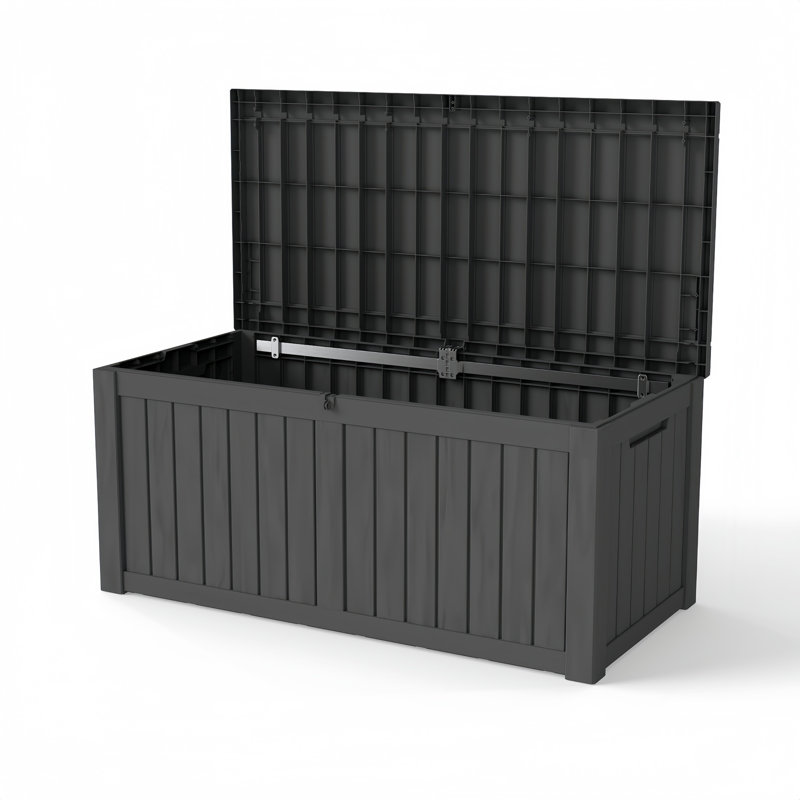 Boîte de terrasse verrouillable résistante à l'eau 150 gallons Decksplore, Noir