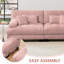 Canapé modulaire modulaire, canapé en nuage surdimensionné en forme de L pour le salon, canapé à siège profond avec repose-pieds convertible, chenille-1488646538