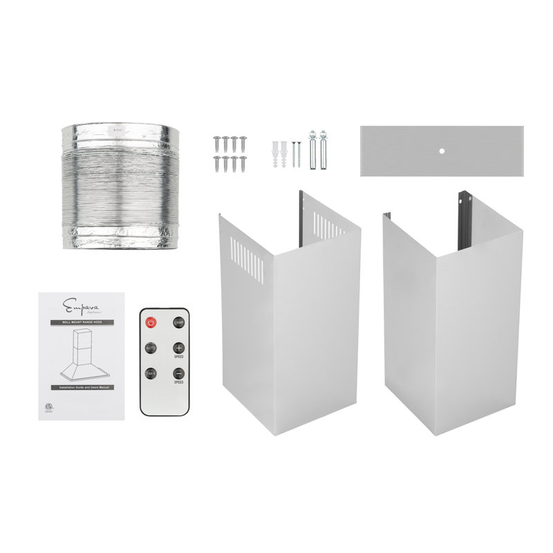 36" Stainless Steel Wall Mount Range Hood with Touch Controls