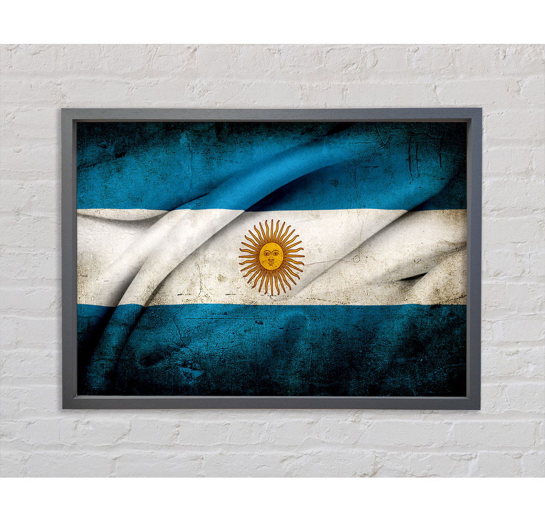 Argentinien Sonnenflagge - Einzelner Bilderrahmen Kunstdrucke auf Leinwand