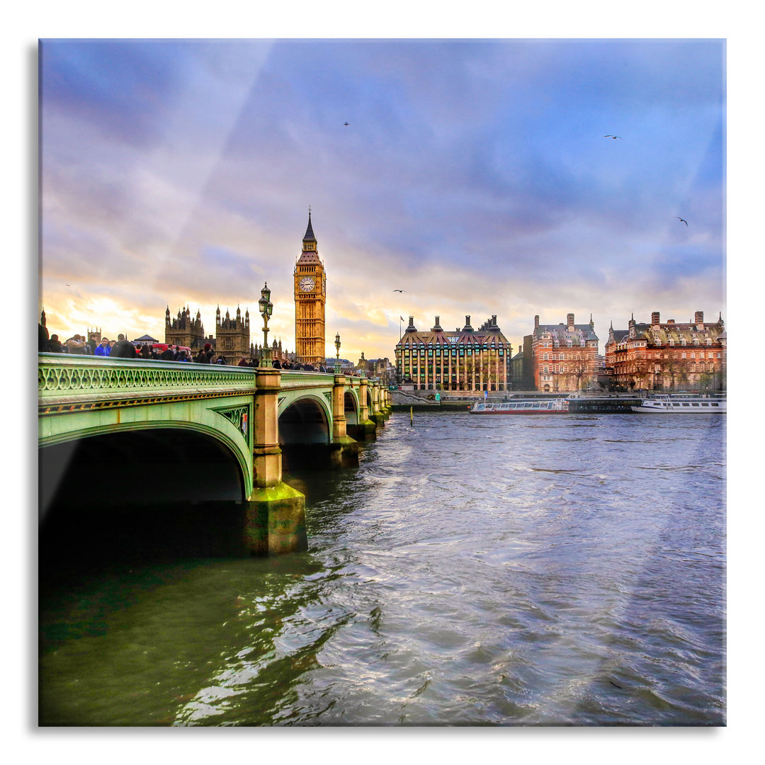 Ungerahmtes Foto auf Glas "Big Ben on the Thames"