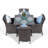 Karas 4 Seater Dining Set with Cushions and Parasol