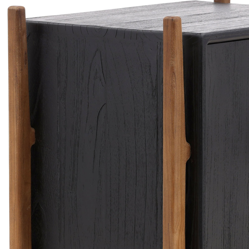 Emberly 2-Door Mindi Nightstand, Black