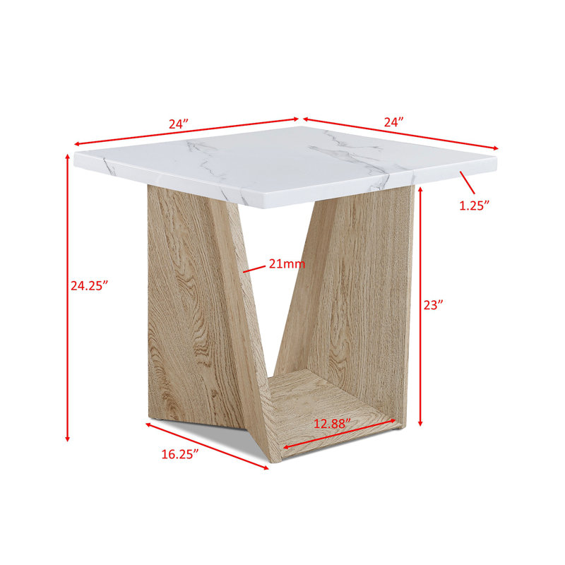 Ensemble de table basse moderne 3 pièces avec table de bout et plateau de table luxueux