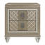 Glamour Champagne Finition 1pc Table de chevet 2 tiroirs Acrylique Table de chevet Mobilier de chambre à coucher de luxe Bordure de miroir biseauté