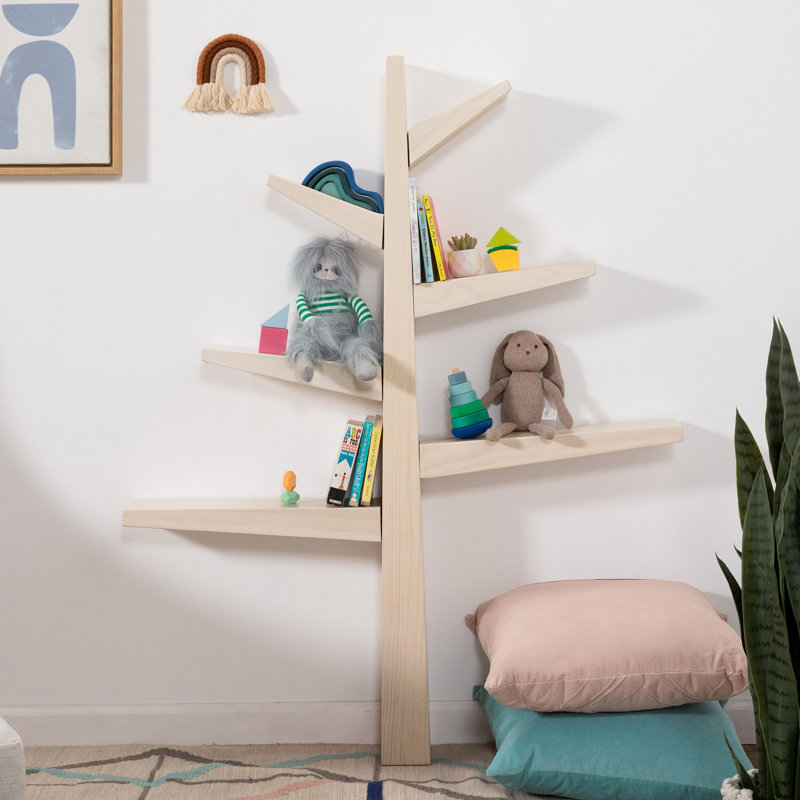 Bibliothèque pour enfants en forme d'épinette H 51 po x l 41 po, Naturel délavé