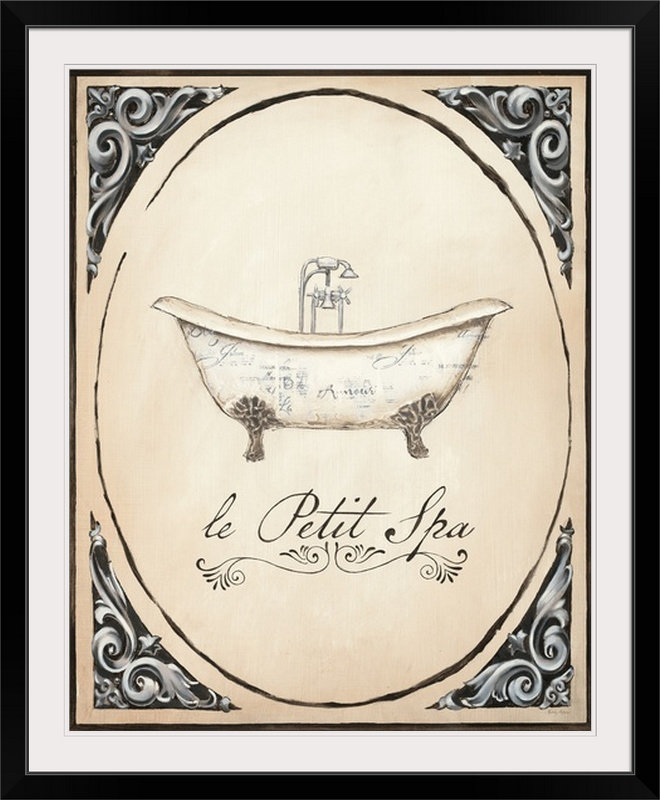 « le petit spa i » par reproduction d’impression sur image Emily Adams, H 28 po x l 24 po x P 1 po, Cadre noir