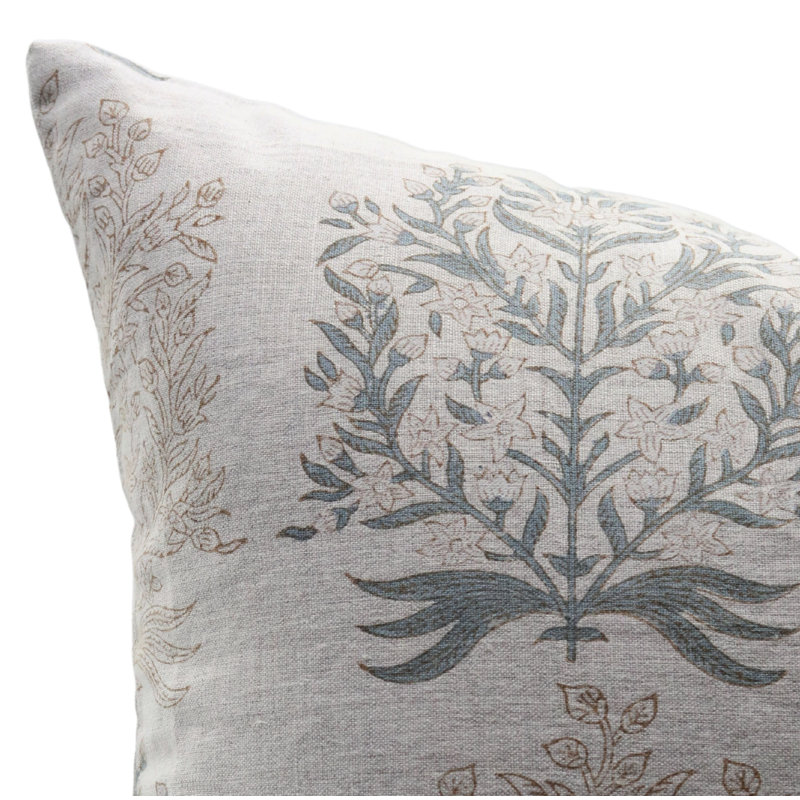 Housse de coussin réversible intérieur / extérieur Floral Linen, Rectangle, H 14 po x l 20 po