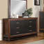 Commode à six tiroirs, aucun assemblage requis, finition à deux tons (commode