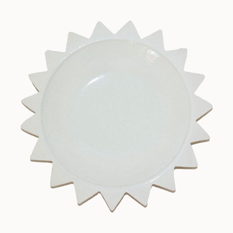 Ceramic Sun Plate, White