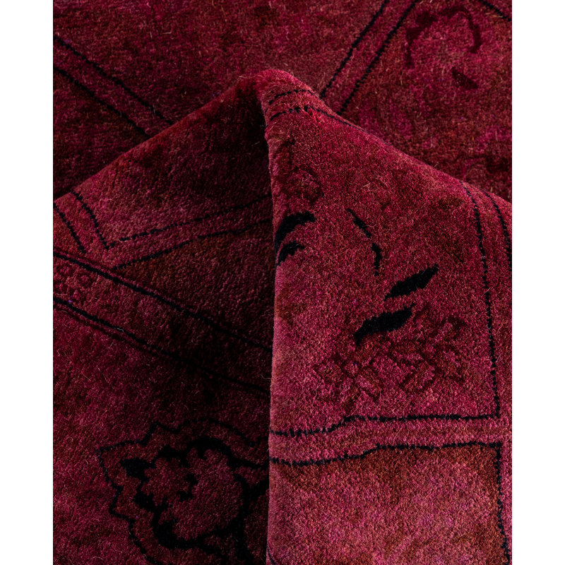 Overdyed Hand-Knotted Wool Modern-Contemporary Purple Area Rug 2' 8" x 4' 3"