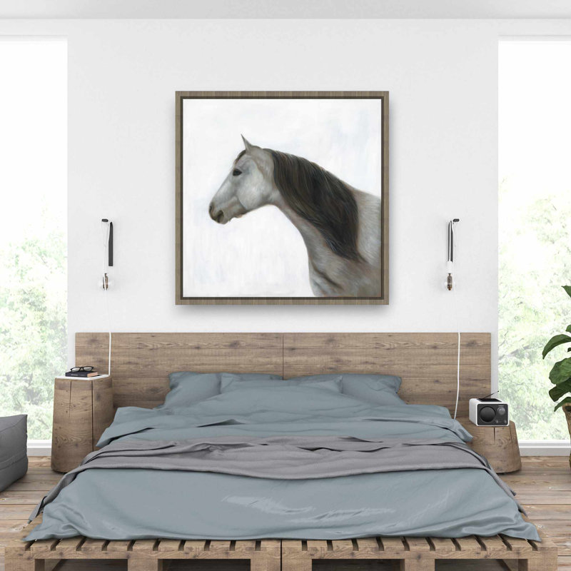 Cheval d'hiver - Cheval de ferme, décoration sur toile encadrée