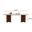 Table de salle à manger rectangulaire moderne pour 6 personnes, pieds en bois massif, plateau de table en pierre 71 po Modern