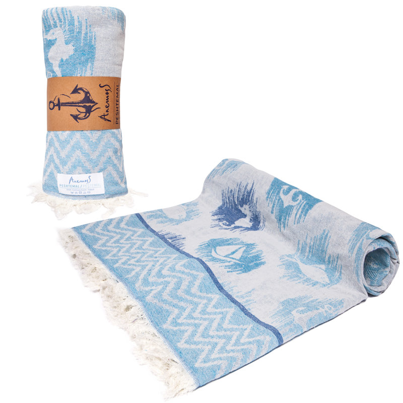 Wave Peshtemal, Blue Abstraach