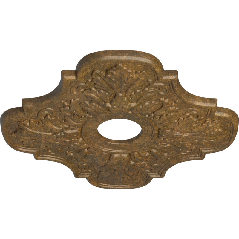 Endurathane Peralta Ceiling Medallion, 17 3/4"OD x 3 3/4"ID x 1"P (Fits Canopies up to 4 5/8"), Hand-Painted Rubbed Bronze Finish