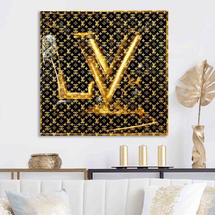 Louis Vuitton Tongue (Square) by by Jodi - Graphic Art House of Hampton Format: Wrapped Canvas, Size: 24 H x 24 W x 1.5 D