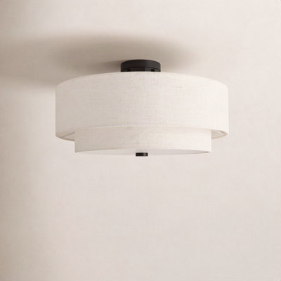 Flaire Linen Blend Semi Flush Mount