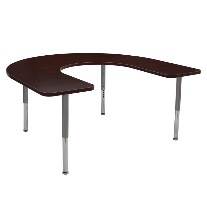 Table d'activité avec pieds réglables La Madera, Argent, Bois gris / argent, Super