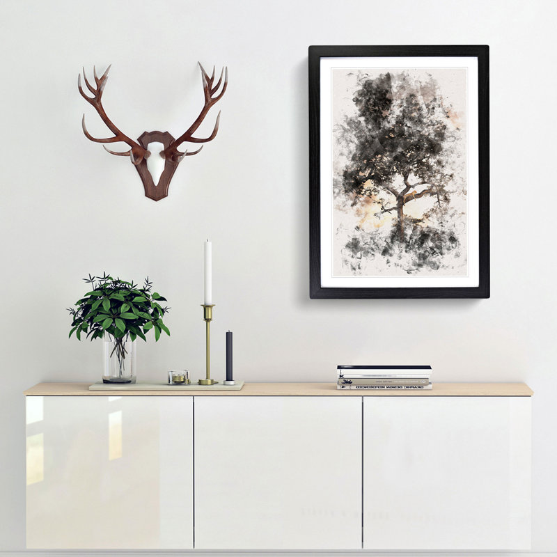 Leopard Siesta - Framed Print, 63cm H x 45cm W x 2cm D, Black Framed