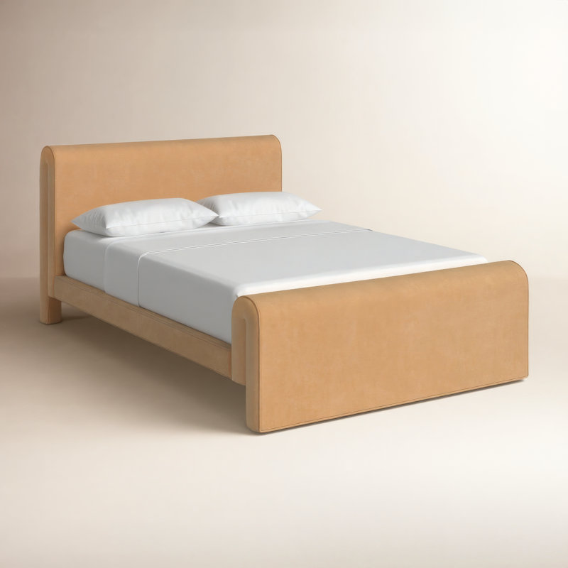 Eurydice Upholstered Platform Bed, Surrey Camel, Queen
