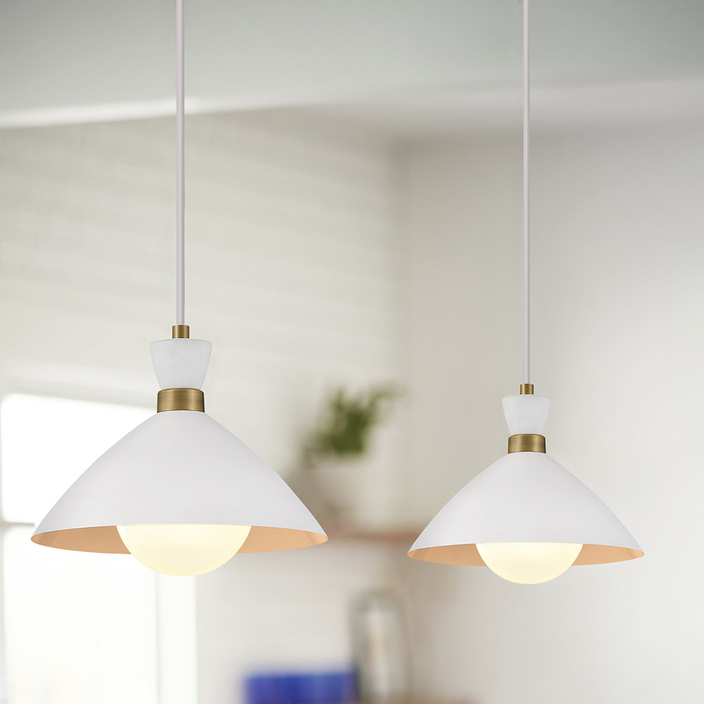 Kita Single Light Metal Dimmable Pendant, White
