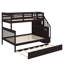 Lit superposé simple au dessus d'un lit double avec gigogne gigogne-1301996818
